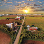 ariel view rural landscape