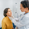 A thyroid screening; a butterfly-shaped endocrine gland in the neck, the thyroid makes and releases hormones that help control metabolism.