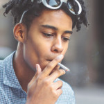 teen boy smoking
