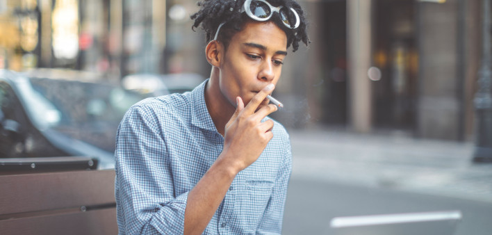 teen boy smoking