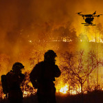 Firefighting drones spray chemical to help control wildfires