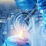Genetic research and Biotech science Concept.
