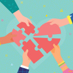 illustratin hands holding puzzle pieces of broken heart