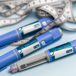 Ozempic Insulin injection pen or insulin cartridge pen for diabetics. Medical equipment for diabetes parients. stock photo Injecting, Semaglutide, Medical Injection, Syringe, Abdomen