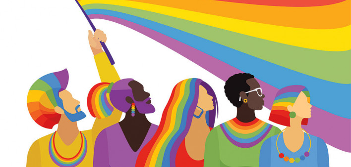 illustration rainbow flag rainbow hair gay pride