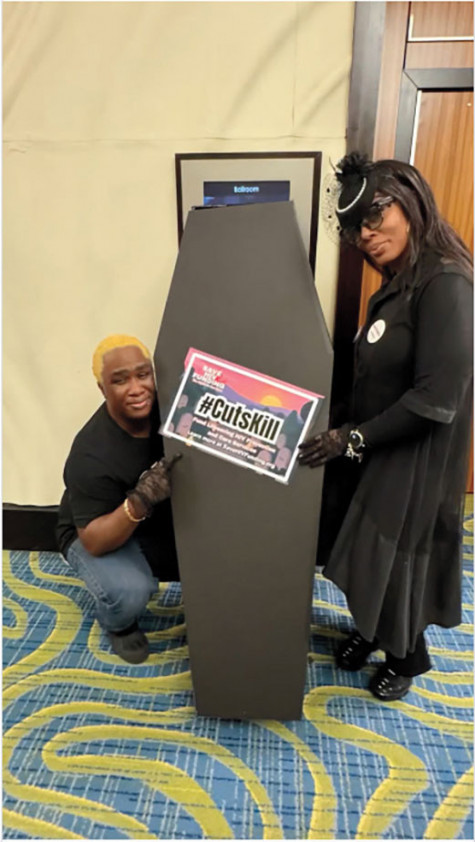 Save HIV Funding Campaign symbolic funeral protest