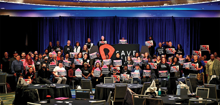 Save HIV Funding Campaign symbolic funeral protest