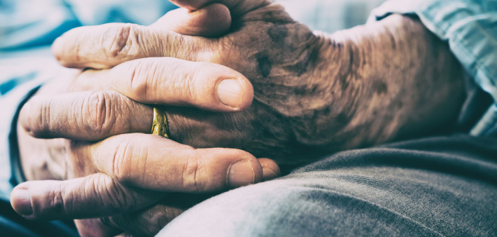 Old man's hands elderly