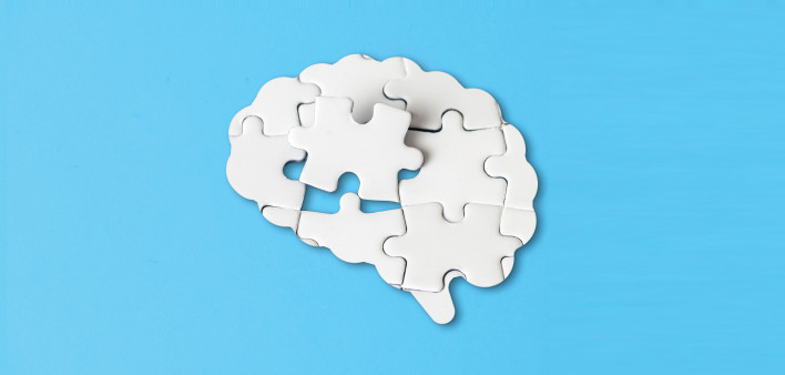 brain puzzle pieces illutration