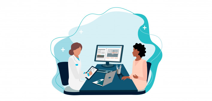 illustration doctor patient consultation