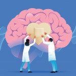 illustration doctors brain heart band aid