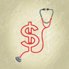 illustration dollar sign shape made by stethoscope