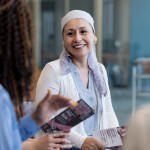 Beautiful smile on face of cancer survivor