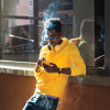 young black man smoking