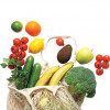 fruits and vegetables in shopping bag