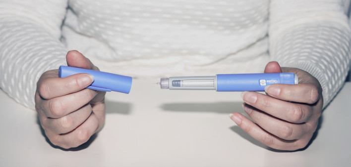 Insulin injection pen or insulin cartridge pen for diabetics.