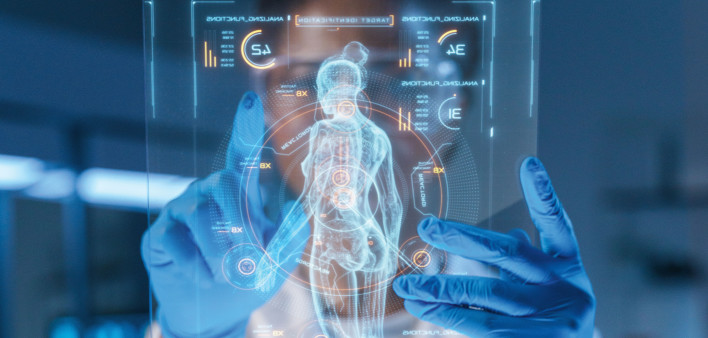 A small HUD with a human body image and a scientist