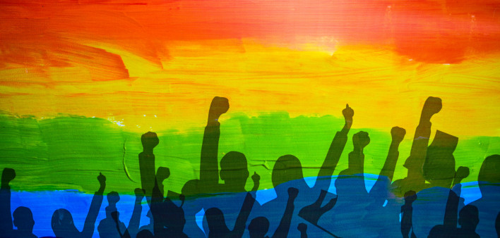 LGBTQ pride flag. Rainbow color flag. Gay and Lesbian pride