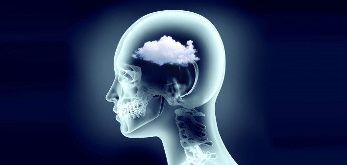 x-ray image of human head with cloud
