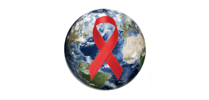 red ribbon globe