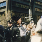Sean Strub (center) at an ACT UP protest