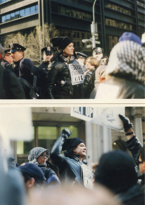 Sean Strub (center) at an ACT UP protest