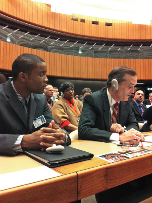 Strub with fellow HIV activist Robert Suttle (left)