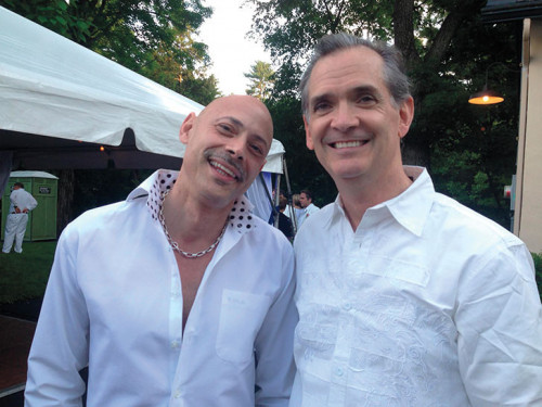 Sean Strub (right) with Javier Morales