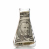 Us dollar in laboratory tube flask beaker