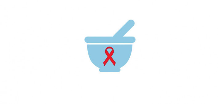 mortor and pestle and AIDS Ribbon icon