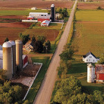 ariel view rural landscape