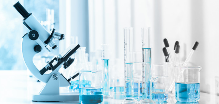 Laboratory instrument microscope and lab glassware