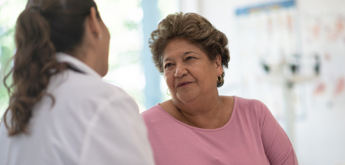 Older Woman talking with the Doctor