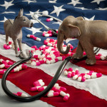 The fight over the Affordable Care Act and healtcare concept