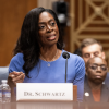 Erica Schwartz, President Donald Trump’s pick to lead the Centers for Disease Control and Prevention, appears before the Senate Health, Education, Labor and Pensions Committee on July 15.