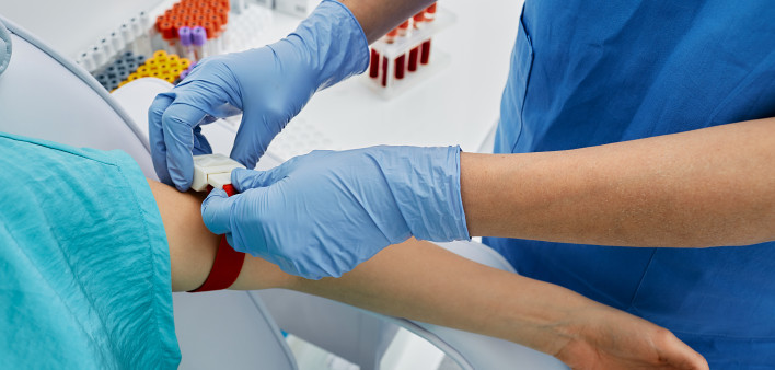 Nurse taking blood for patient analysis in medical laboratory stock photo Blood Test, Medical Test, Women, Tourniquet, Blood