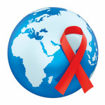 illustration globe and red ribbon