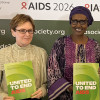 Beatriz Grinsztejn, WinnieByanyima and Erika Castellanos at AIDS 2026 opening press conference