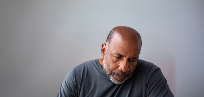 pensive black man older