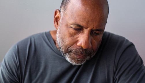 pensive black man older
