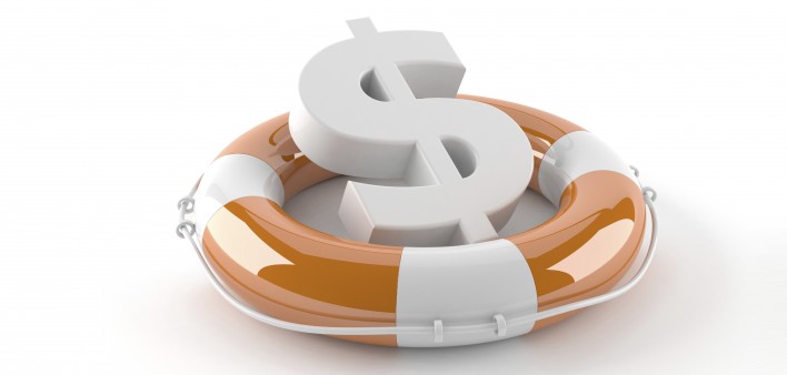 a US dollar symbol in a life preserver