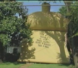 Condom on Jesse Helms' house