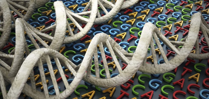 DNA an ACTG letters depicting gene sequence