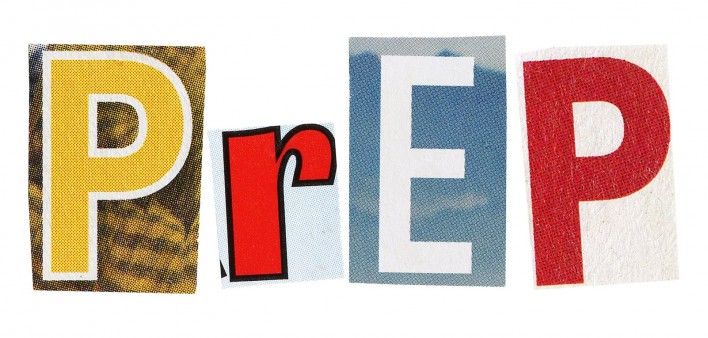 PrEP spelled out in colorful letters