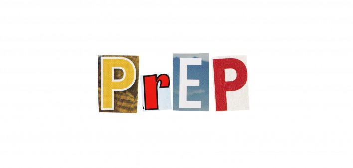 PrEP spelled out in colorful letters
