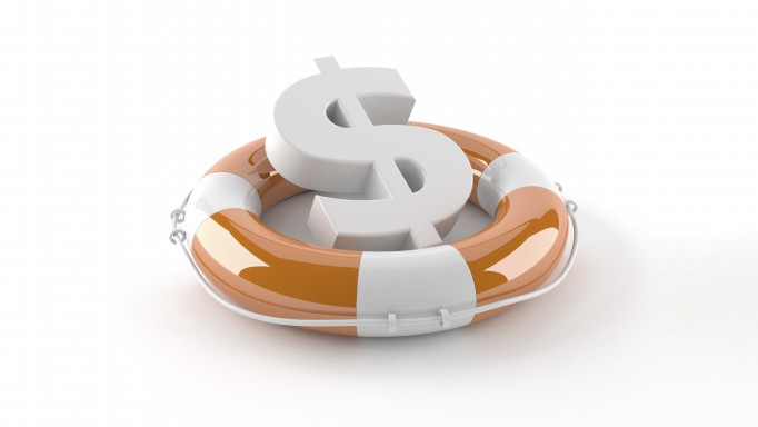 a US dollar symbol in a life preserver