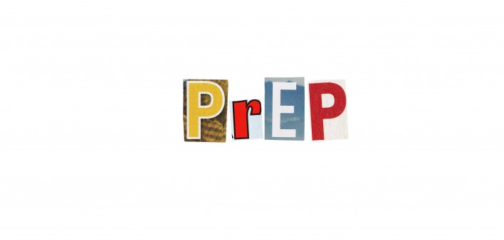 PrEP spelled out in colorful letters