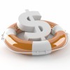 a US dollar symbol in a life preserver