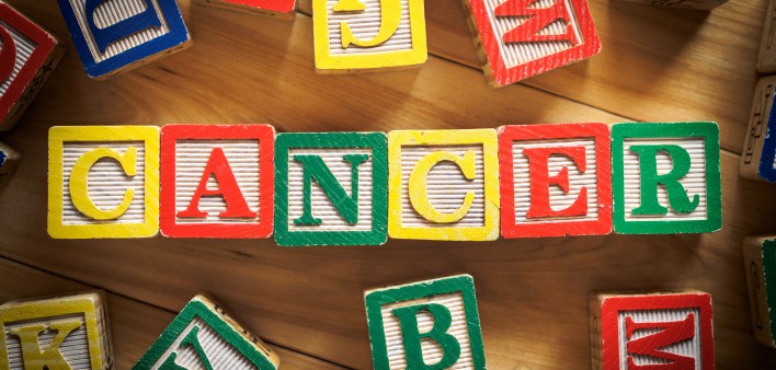 Cancer spelled out with blocks