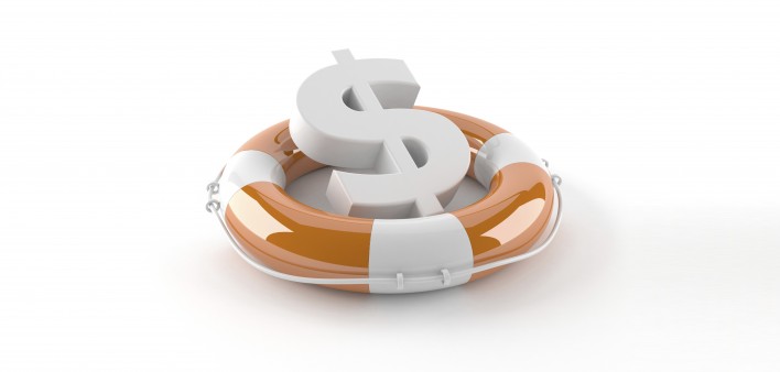 a US dollar symbol in a life preserver
